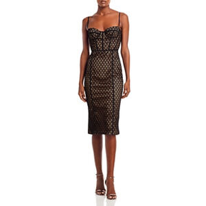 Bardot Black and Tan Lace Dress NWOT